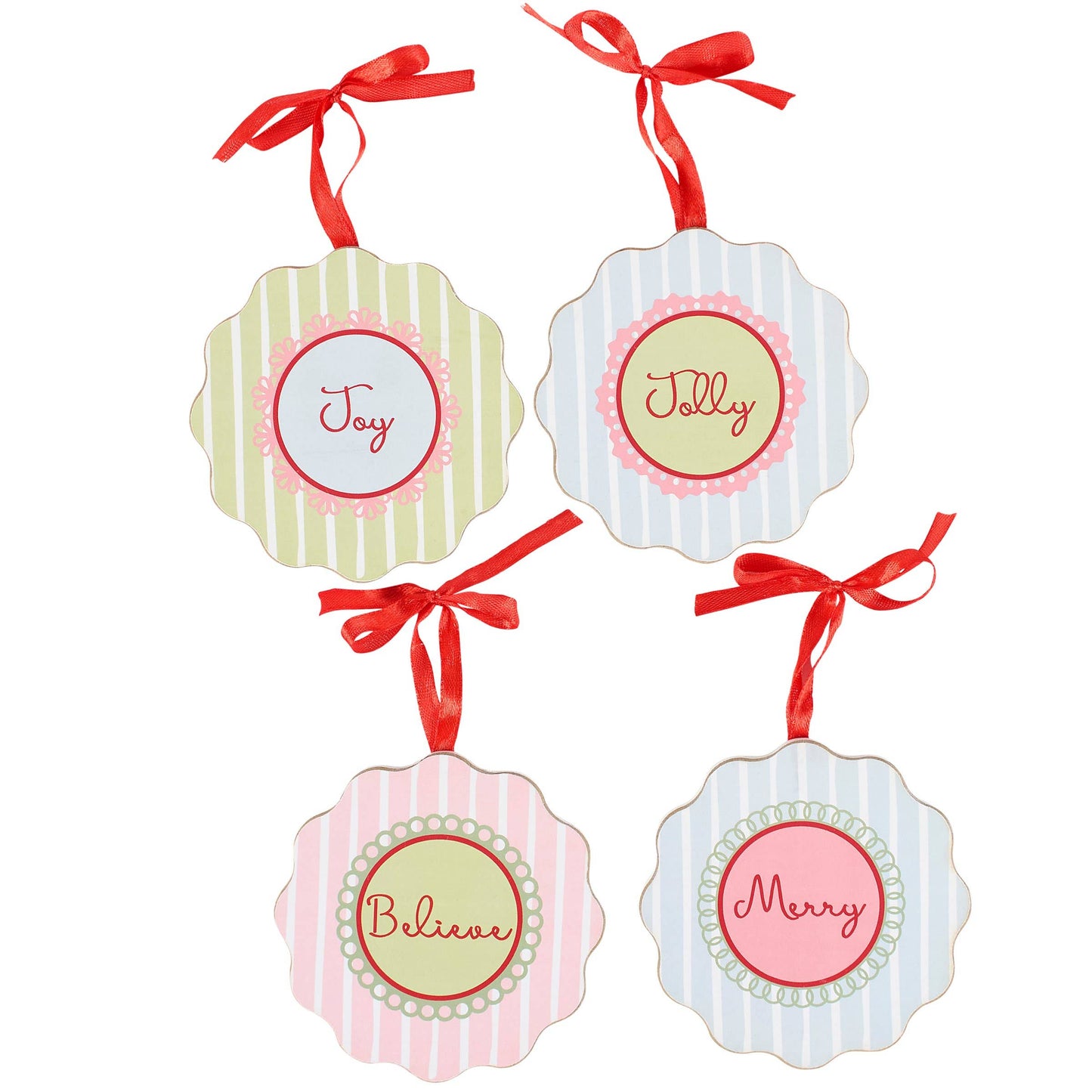 Cute Wooden Pastel Ornament Set