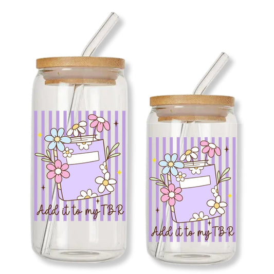 Add it to my TBR Stripes 16 oz. or 20 oz. Glass Can Cup Just So Happy
