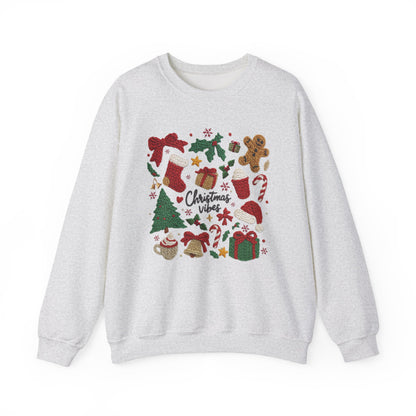Christmas Vibes Sweatshirt - Faux Yarn