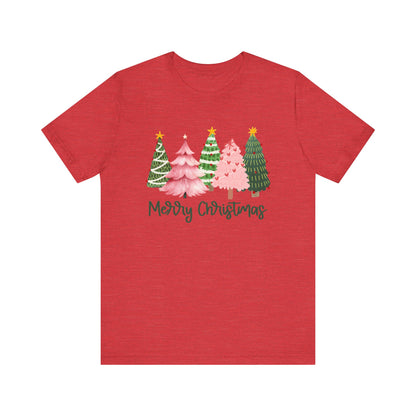 Pink Trees Merry Christmas T-Shirt