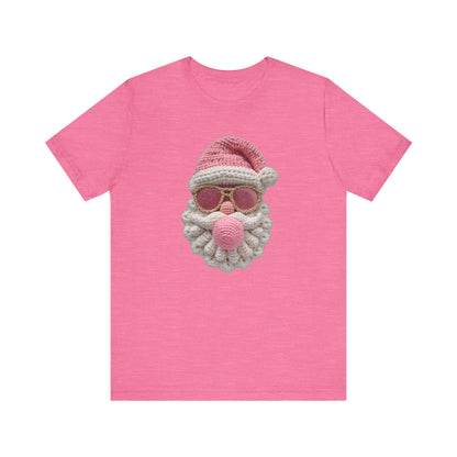 Santa Bubble Gum Christmas T-Shirt - Faux Yarn