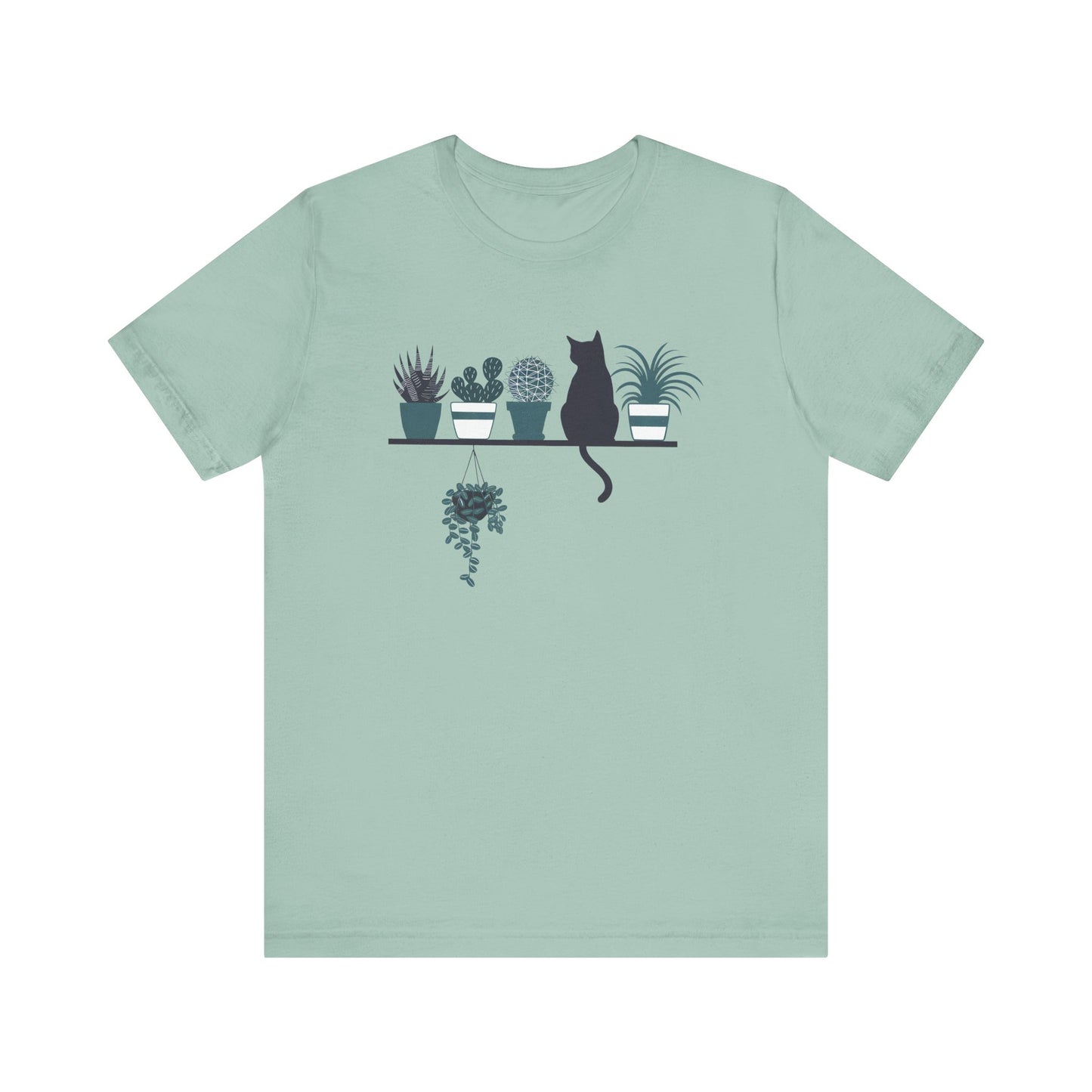 Cactus, Plant and Cat Shelf T-Shirt