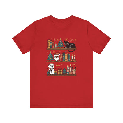 Bookish Christmas Shelf T-Shirt