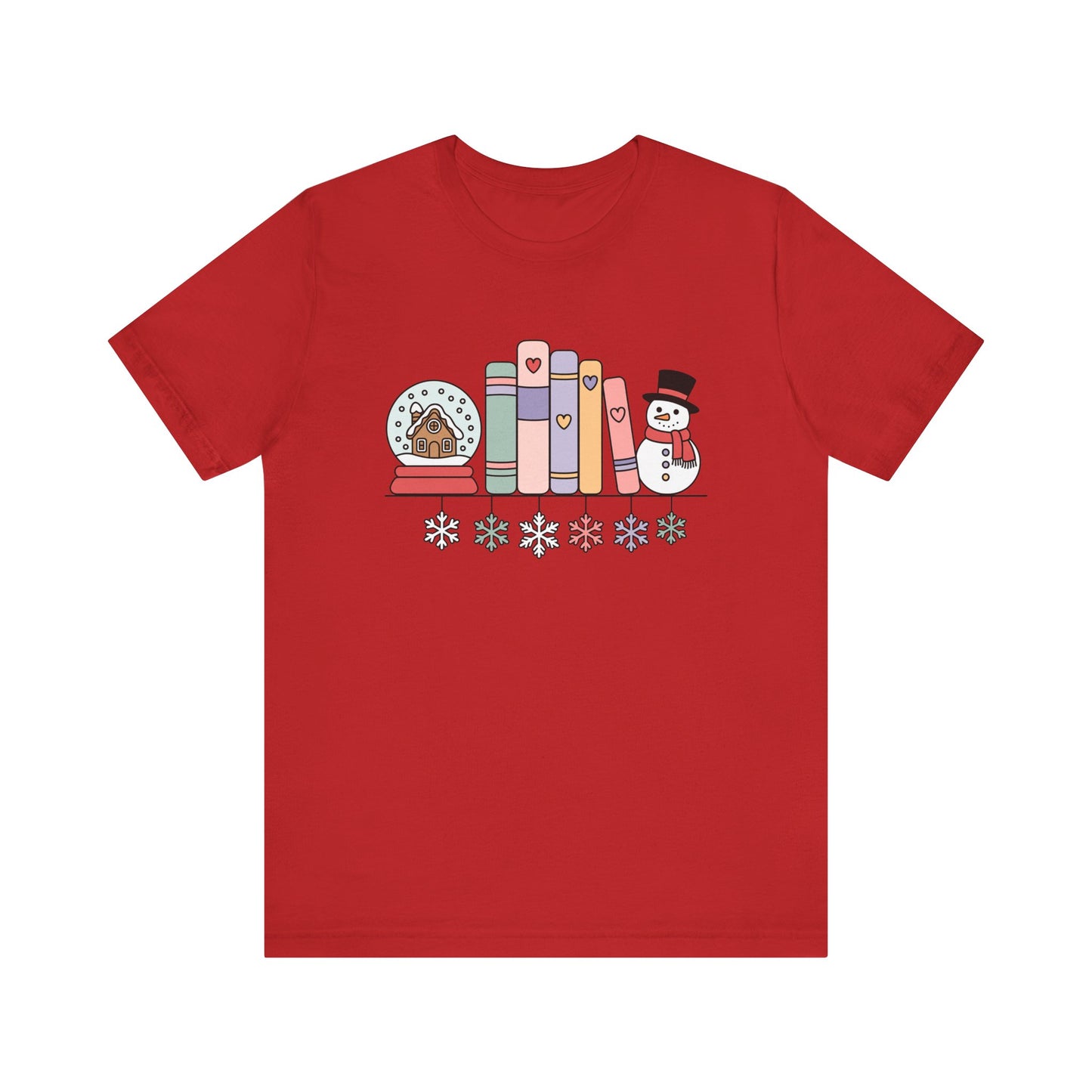 Cozy Book Shelf Christmas T-Shirt
