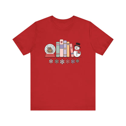 Cozy Book Shelf Christmas T-Shirt