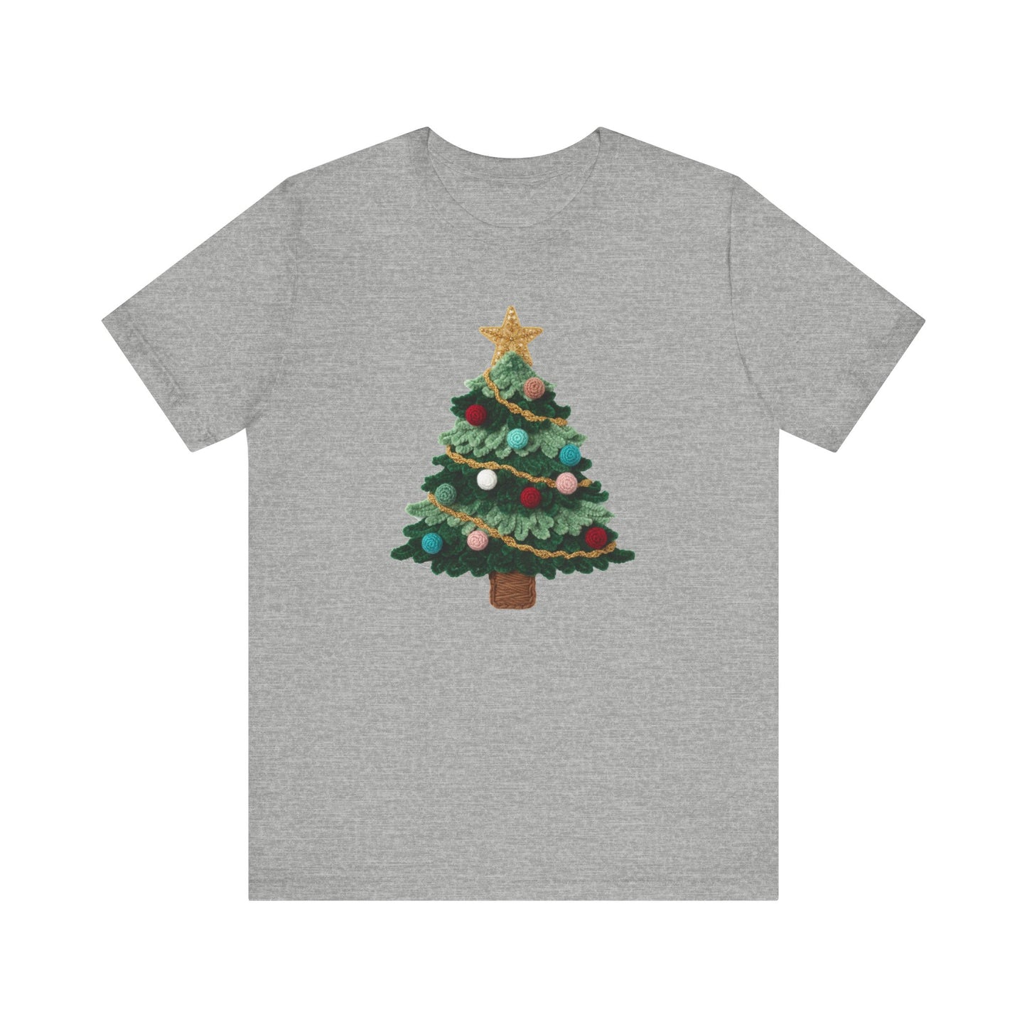 Cute Christmas Tree T-Shirt - Faux Yarn
