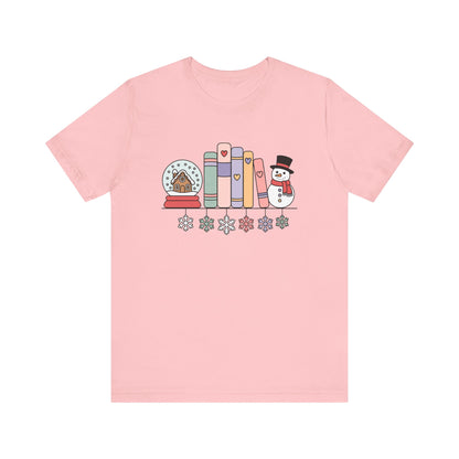 Cozy Book Shelf Christmas T-Shirt