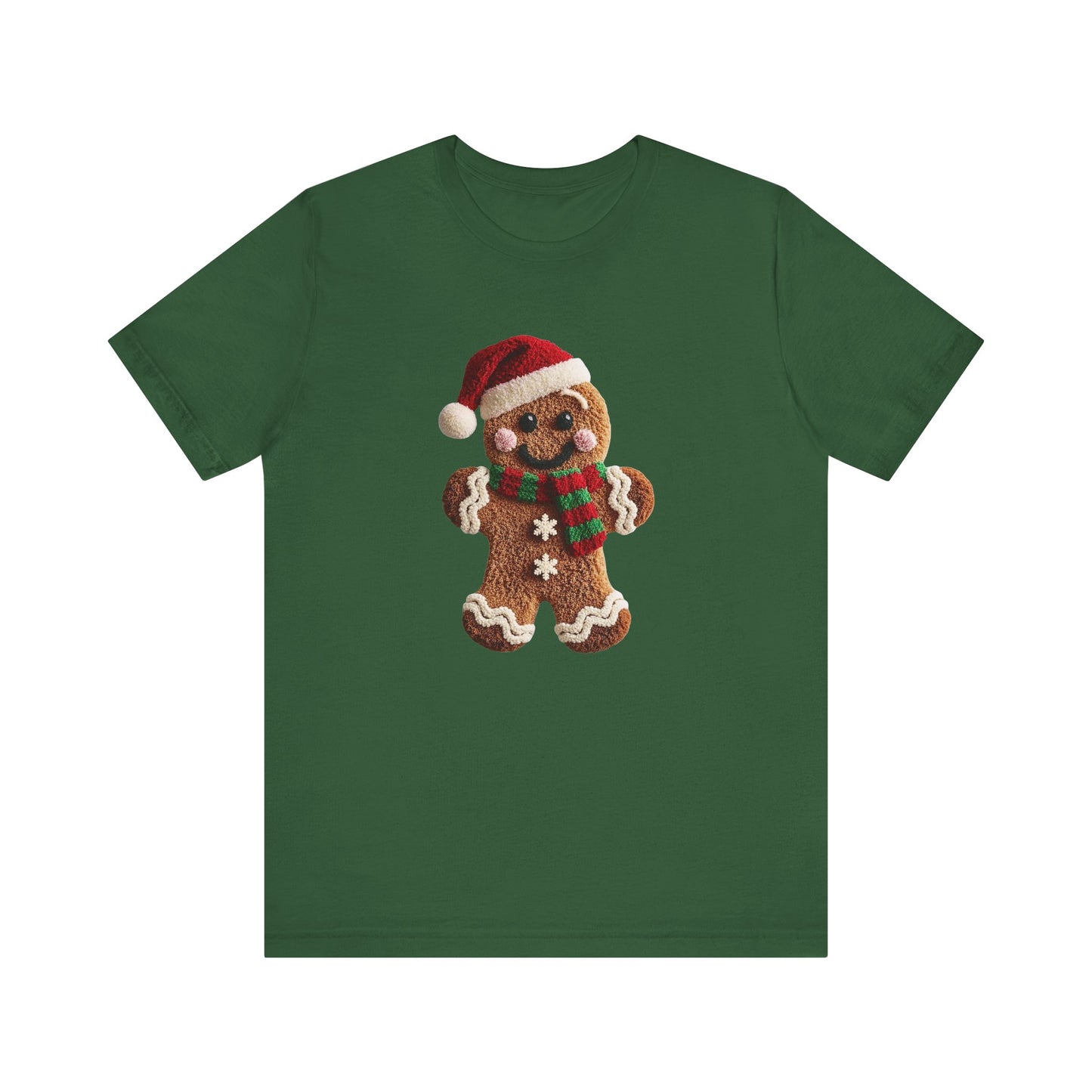 Ginger Bread Man Christmas T-Shirt - Faux Yarn