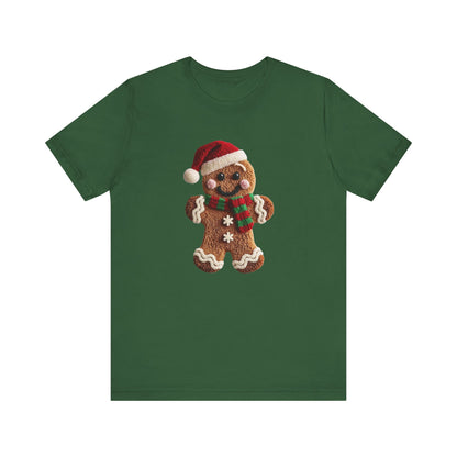 Ginger Bread Man Christmas T-Shirt - Faux Yarn