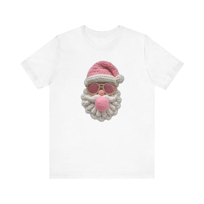 Santa Bubble Gum Christmas T-Shirt - Faux Yarn