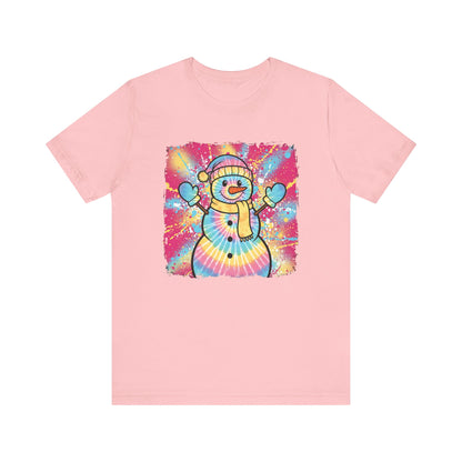 Tie Dye Snowman Christmas T-Shirt