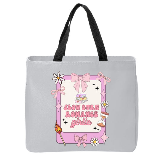 Slow Burn Romance Girlie Tote Bag Just So Happy