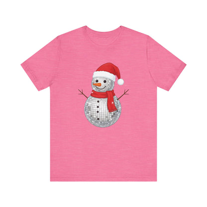 Disco Ball Snowman Christmas T-Shirt