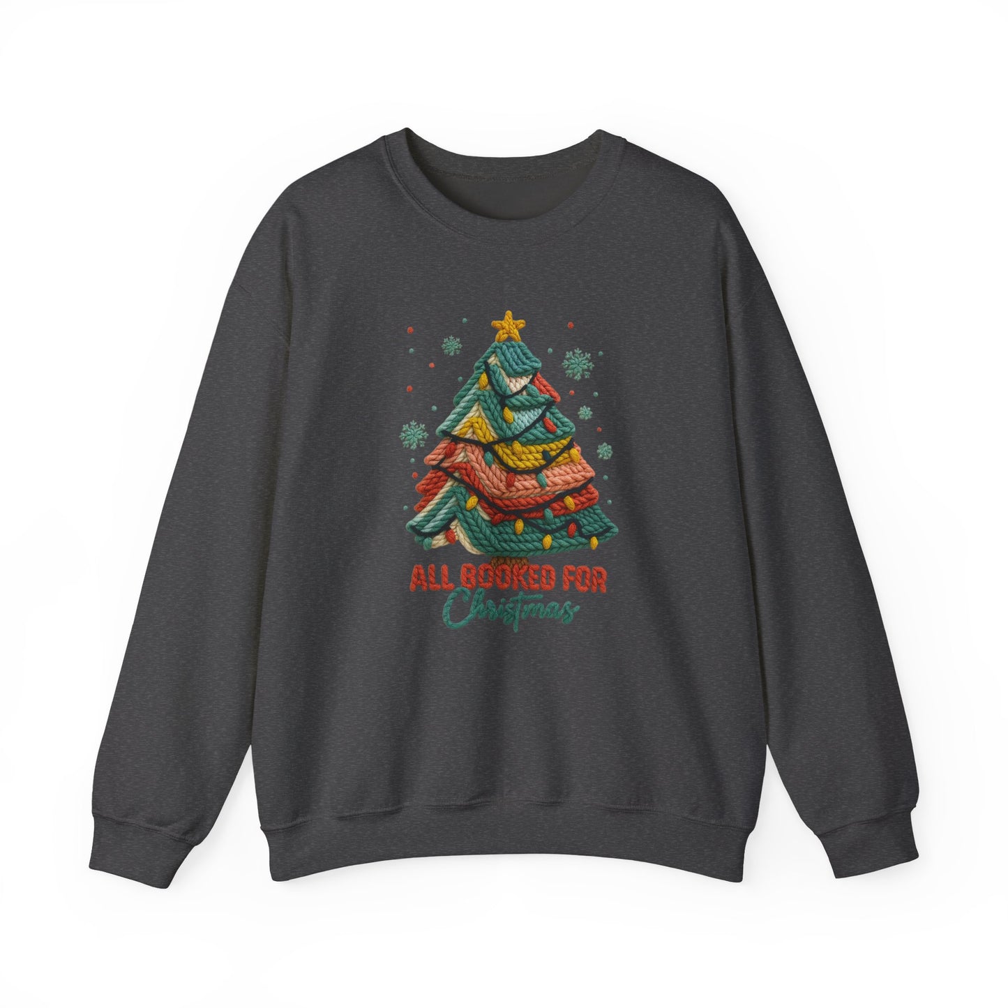 All Booked for Christmas Bookish Sweatshirt - Faux Yarn