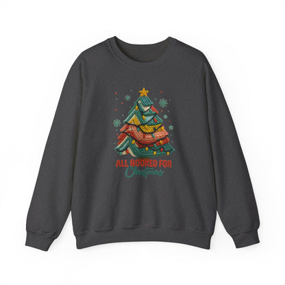 All Booked for Christmas Bookish Sweatshirt - Faux Yarn