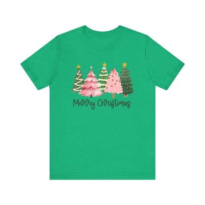 Pink Trees Merry Christmas T-Shirt