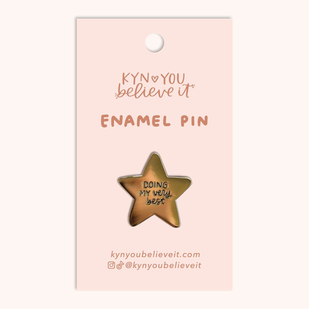 Doing My Very Best Gold Star Pin