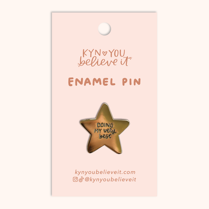 Doing My Very Best Gold Star Pin