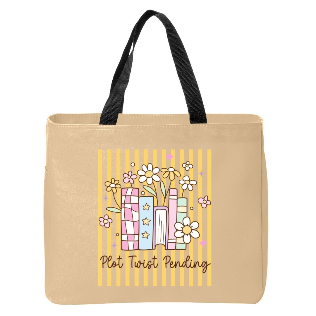 Plot Twist Pending Stripes Tote Bag Just So Happy