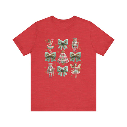 Nutcracker Coquette Christmas T-Shirt - Faux Yarn