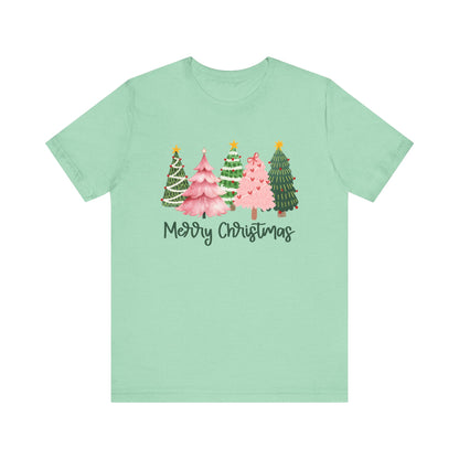 Pink Trees Merry Christmas T-Shirt