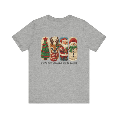 It's the Most Wonderful Time of the Year Christmas T-Shirt - Faux Yarn