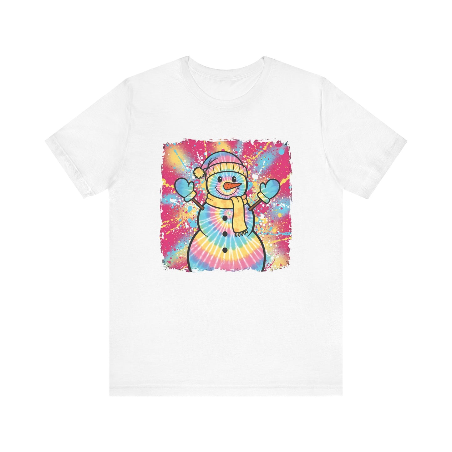 Tie Dye Snowman Christmas T-Shirt