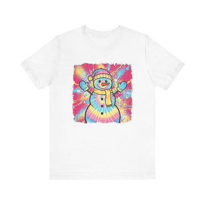 Tie Dye Snowman Christmas T-Shirt