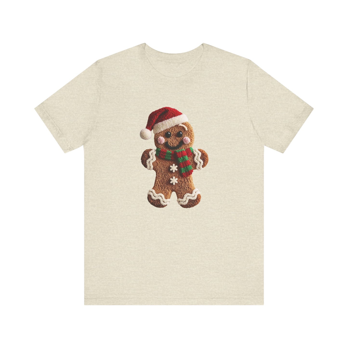Ginger Bread Man Christmas T-Shirt - Faux Yarn