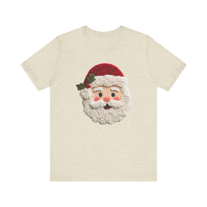 Santa Claus Christmas T-Shirt - Faux Yarn
