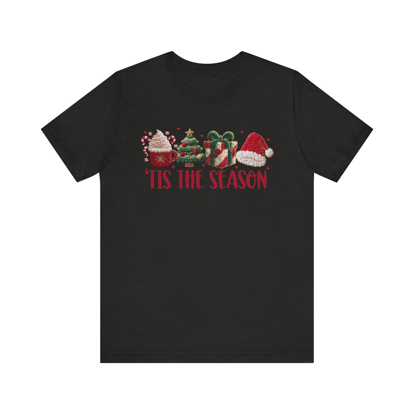 Tis the Season Icons Christmas T-Shirt - Faux Yarn