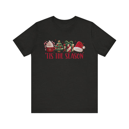 Tis the Season Icons Christmas T-Shirt - Faux Yarn