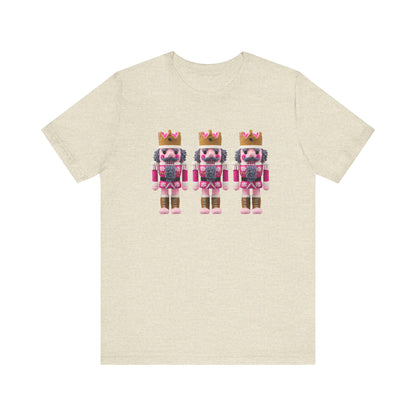 Pink Nutcrackers Christmas T-Shirt - Faux Yarn