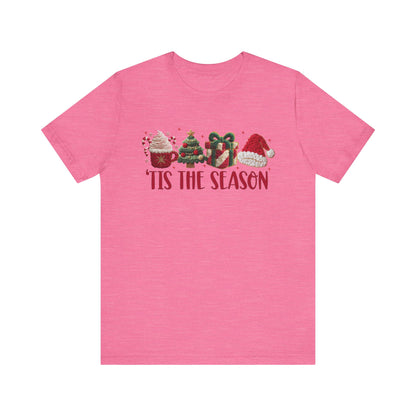 Tis the Season Icons Christmas T-Shirt - Faux Yarn