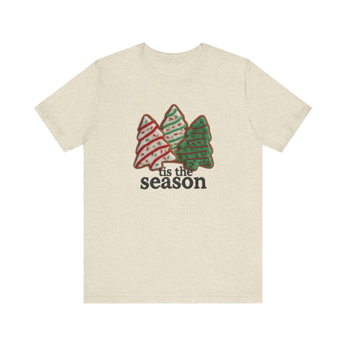 Tis the Season Christmas Tree Cookies T-Shirt - Faux Yarn
