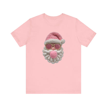Santa Bubble Gum Christmas T-Shirt - Faux Yarn