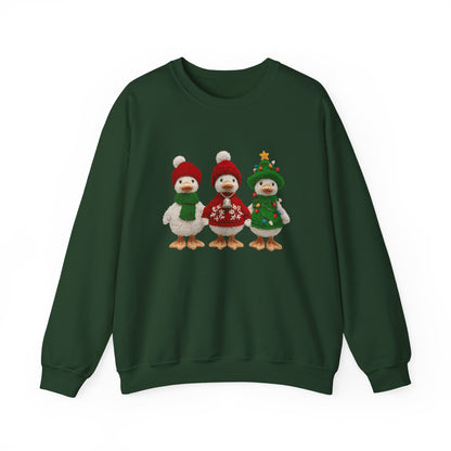 Cute Christmas Geese Sweatshirt - Faux Yarn