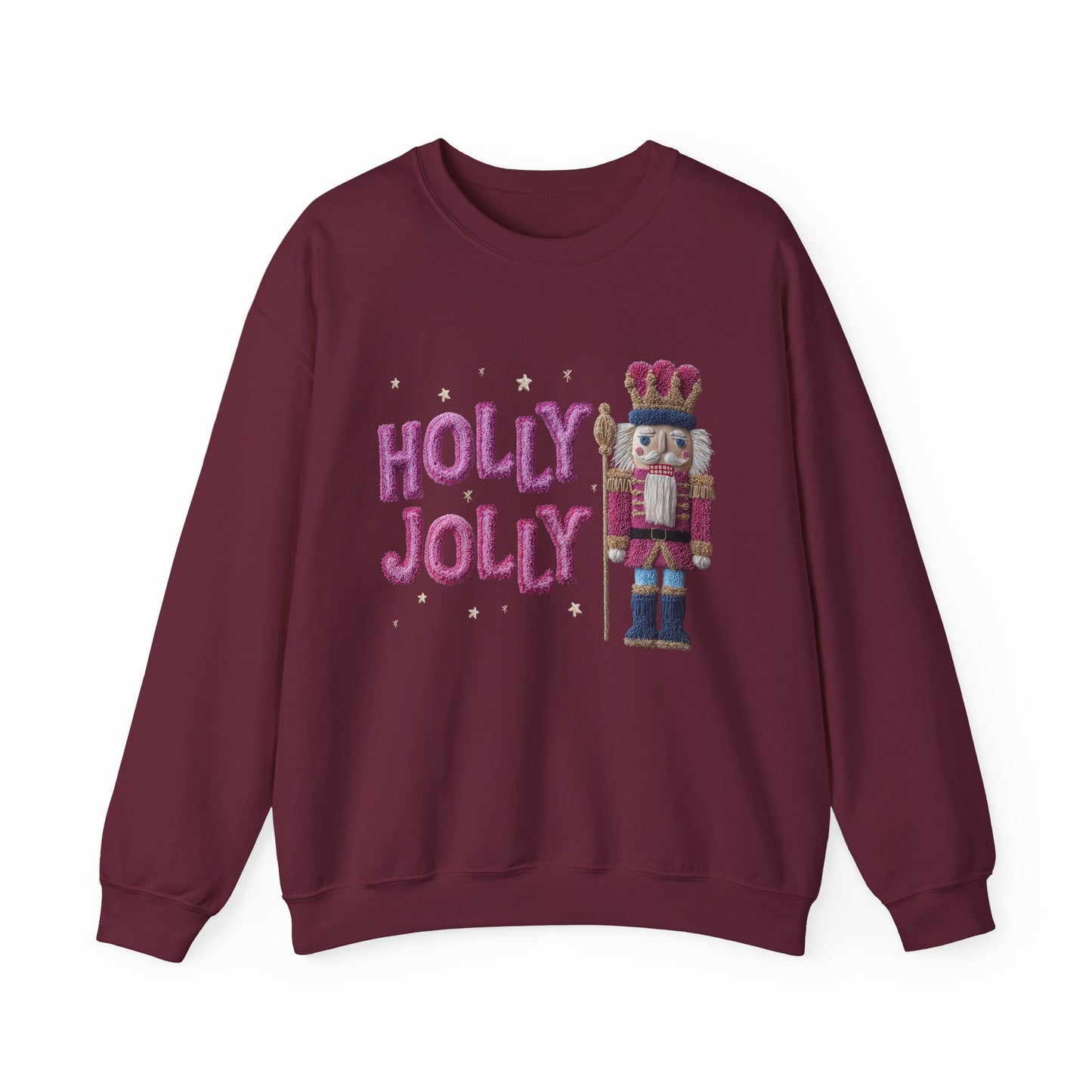 Holly Jolly Nutcracker Christmas Sweatshirt - Faux Yarn