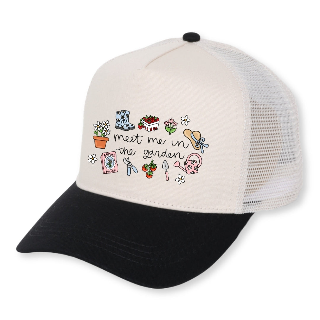 Meet Me in the Garden Doodles Hat Just So Happy