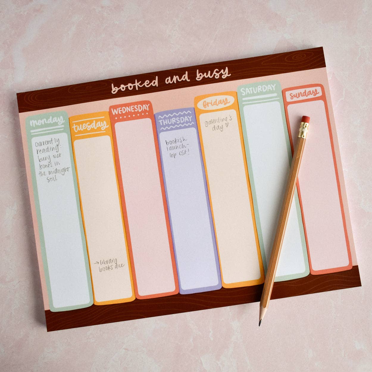 Bookish Notepad - Large Booked and Busy Weekly Planner
