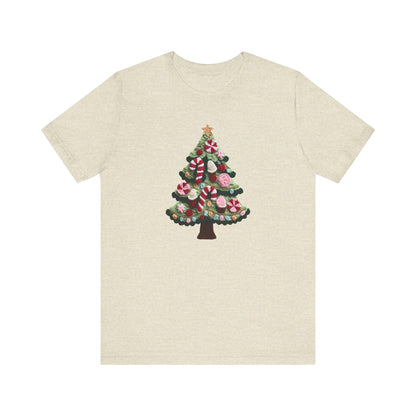 Cute Christmas Tree T-Shirt - Faux Yarn