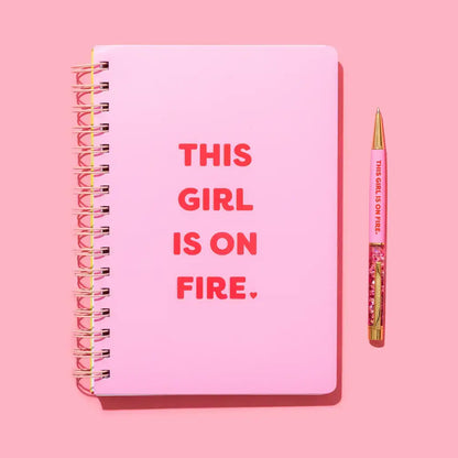 Pen - "This Girl is on Fire" -Pink w/Pink Confetti