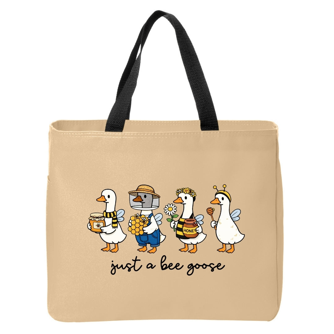 Just a Bee Goose Tote Bag Just So Happy