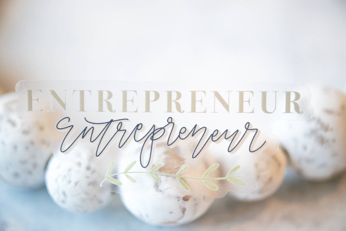 Entrepreneur Floral, Clear Vinyl Sticker 3 inch