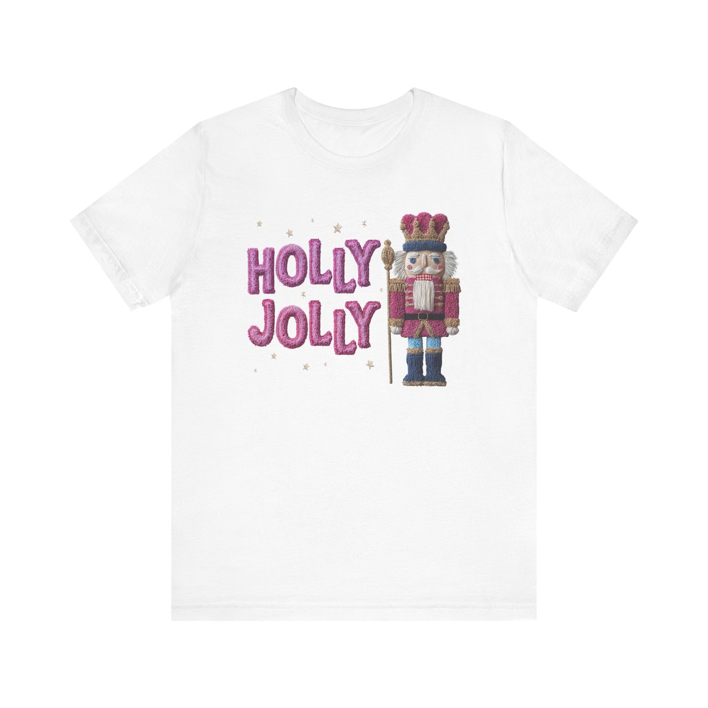 Holly Jolly Nutcracker Christmas T-Shirt - Faux Yarn