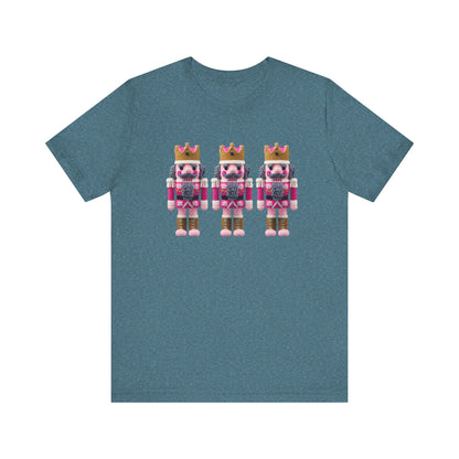 Pink Nutcrackers Christmas T-Shirt - Faux Yarn