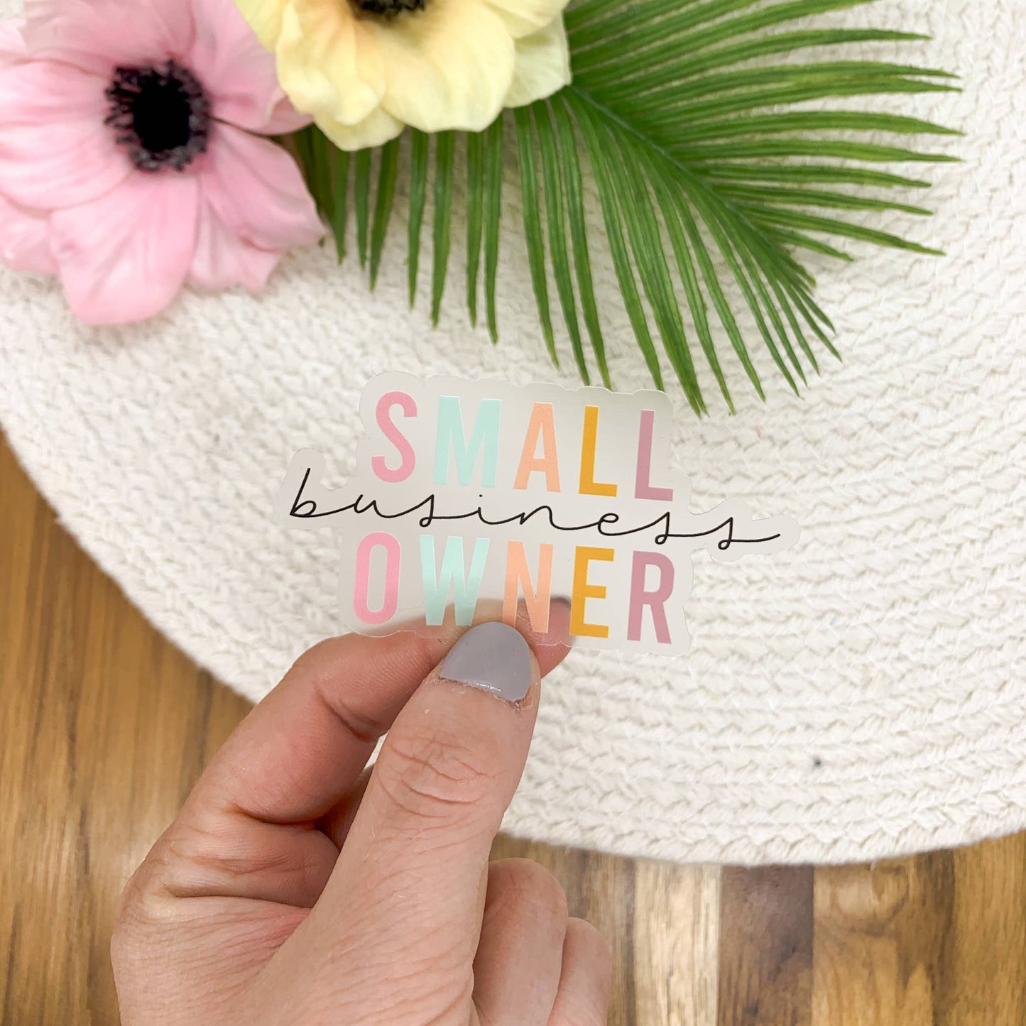 Small Business Owner, Clear Vinyl Sticker, 3x3 inch