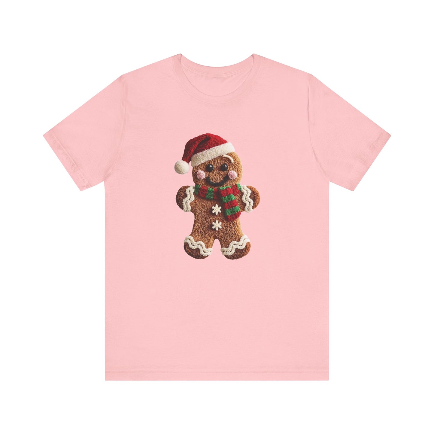 Ginger Bread Man Christmas T-Shirt - Faux Yarn