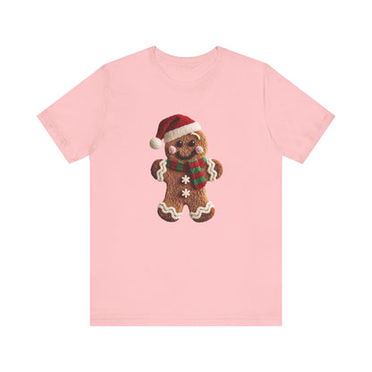 Ginger Bread Man Christmas T-Shirt - Faux Yarn