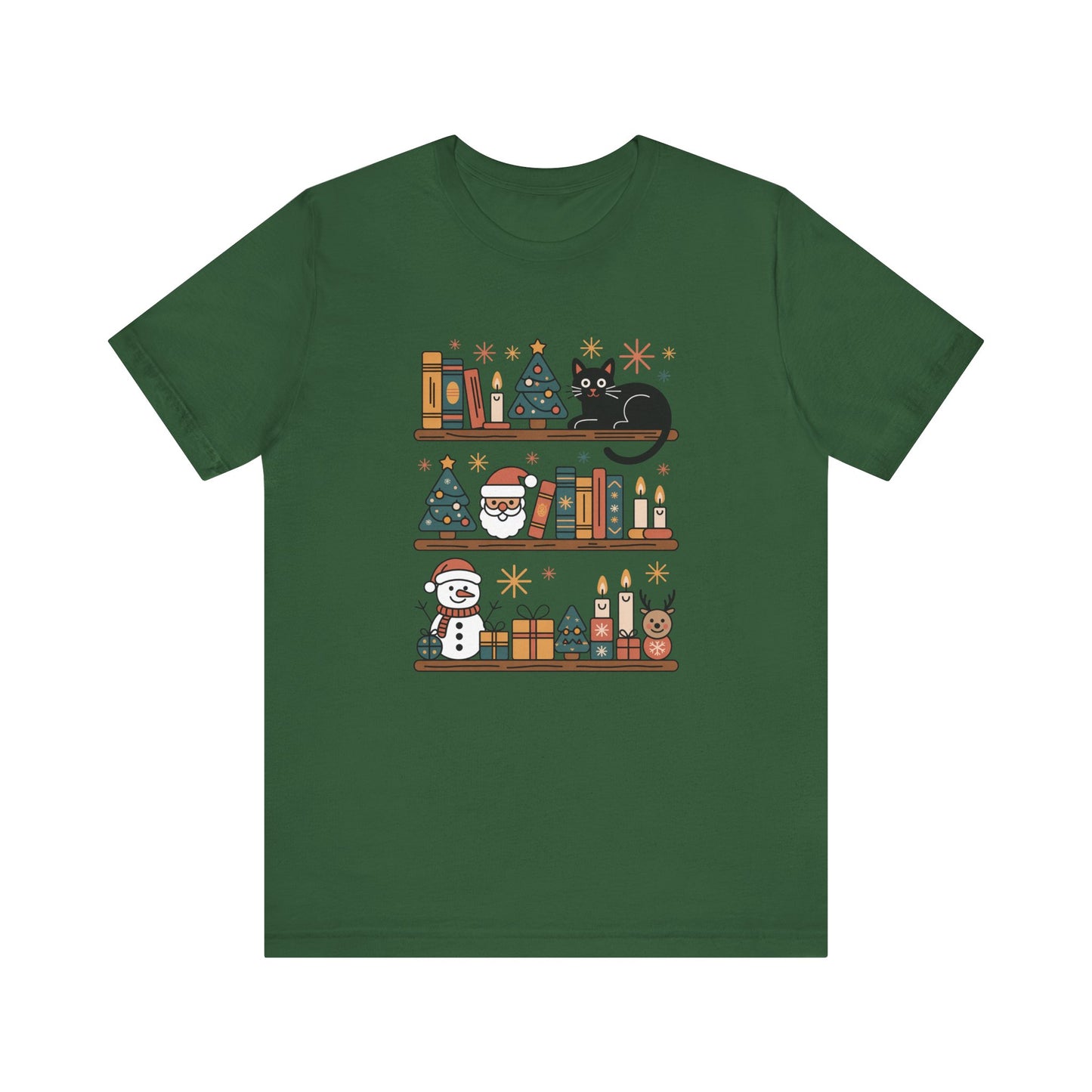 Bookish Christmas Shelf T-Shirt